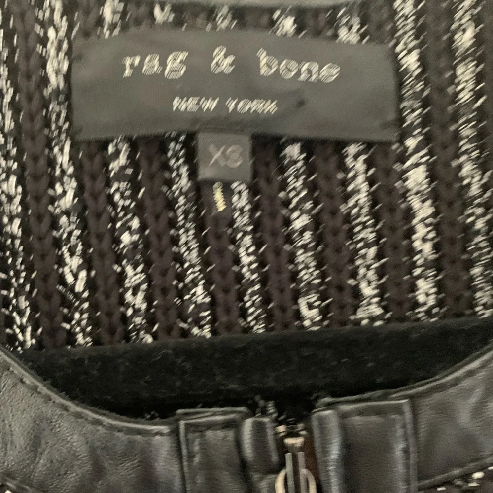 Rag & Bone Moto Sweater Jacket with lamb leather trim - Picture 7 of 10